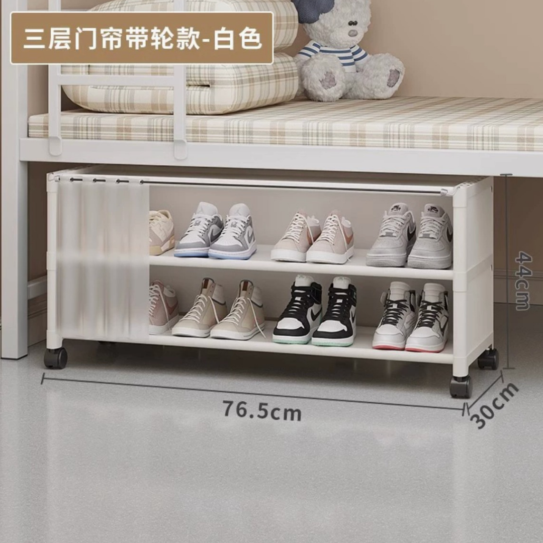 Under Bed Shoe Rack Organizer with 360° Wheels