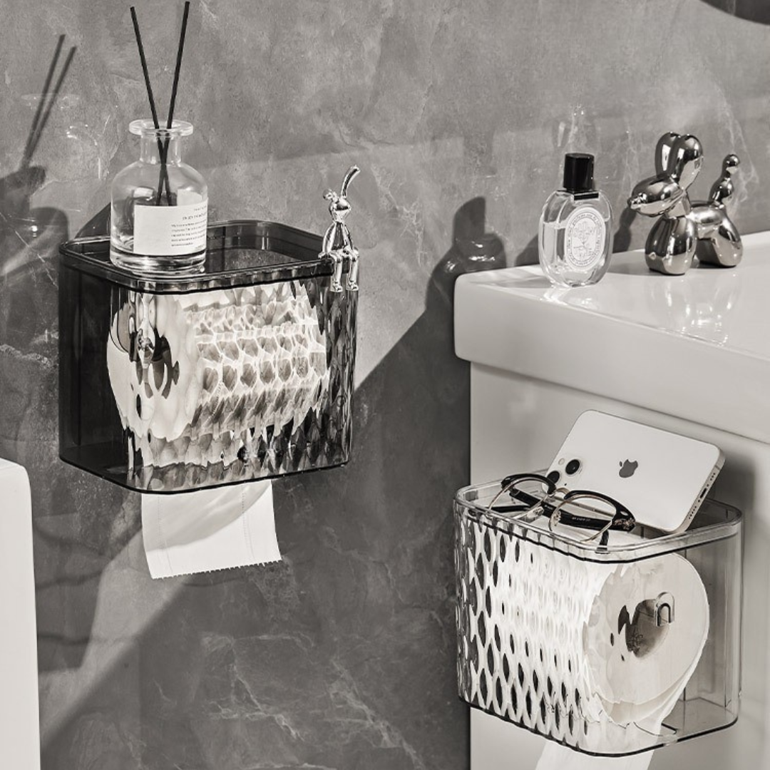 Multiuse Suction Storage Organizer and Toilet Paper Dispenser