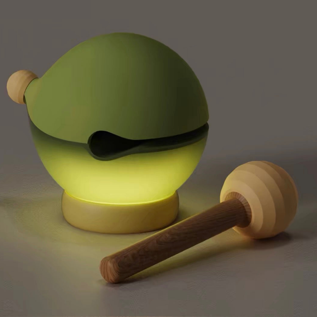 Homero Stress Reducing Wooden Fish Knock Lamp (Green)