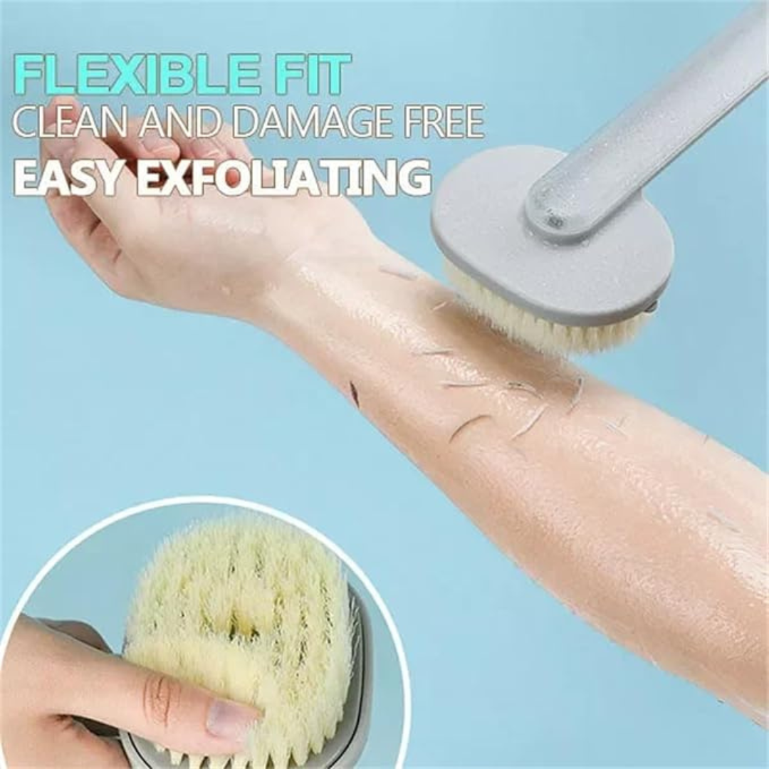 Soft Bristle Refillable Shower Bath Brush with Soap Dispenser