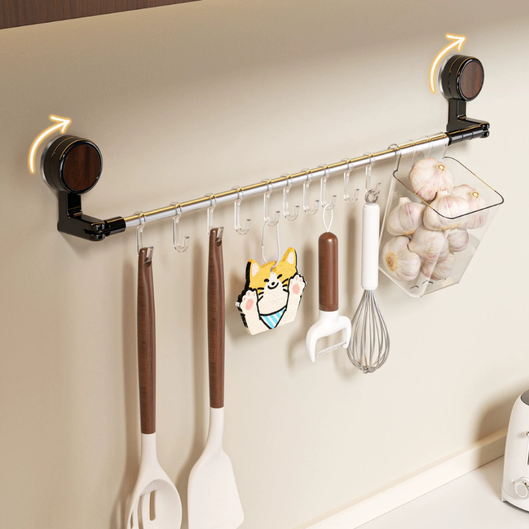 HOMERO Multi-Purpose Adjustable Stainless Steel Wall Mounted Rod