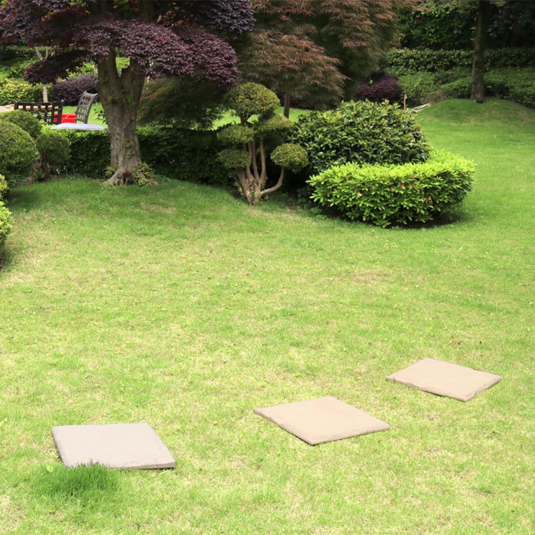 HOMERO Non Slip Textured Surface Garden Stepping Stones with Stakes Set