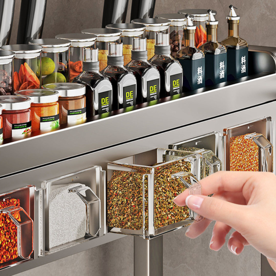 Homero Two Layer Multi-Purpose Metal Countertop Spice Storage Rack