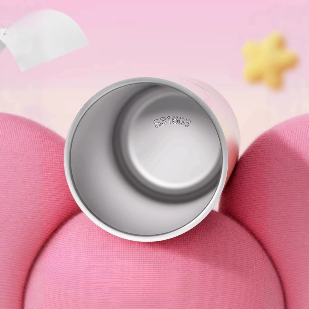 Double Layer Sweetheart Glass Steel Water Cup - 550ml