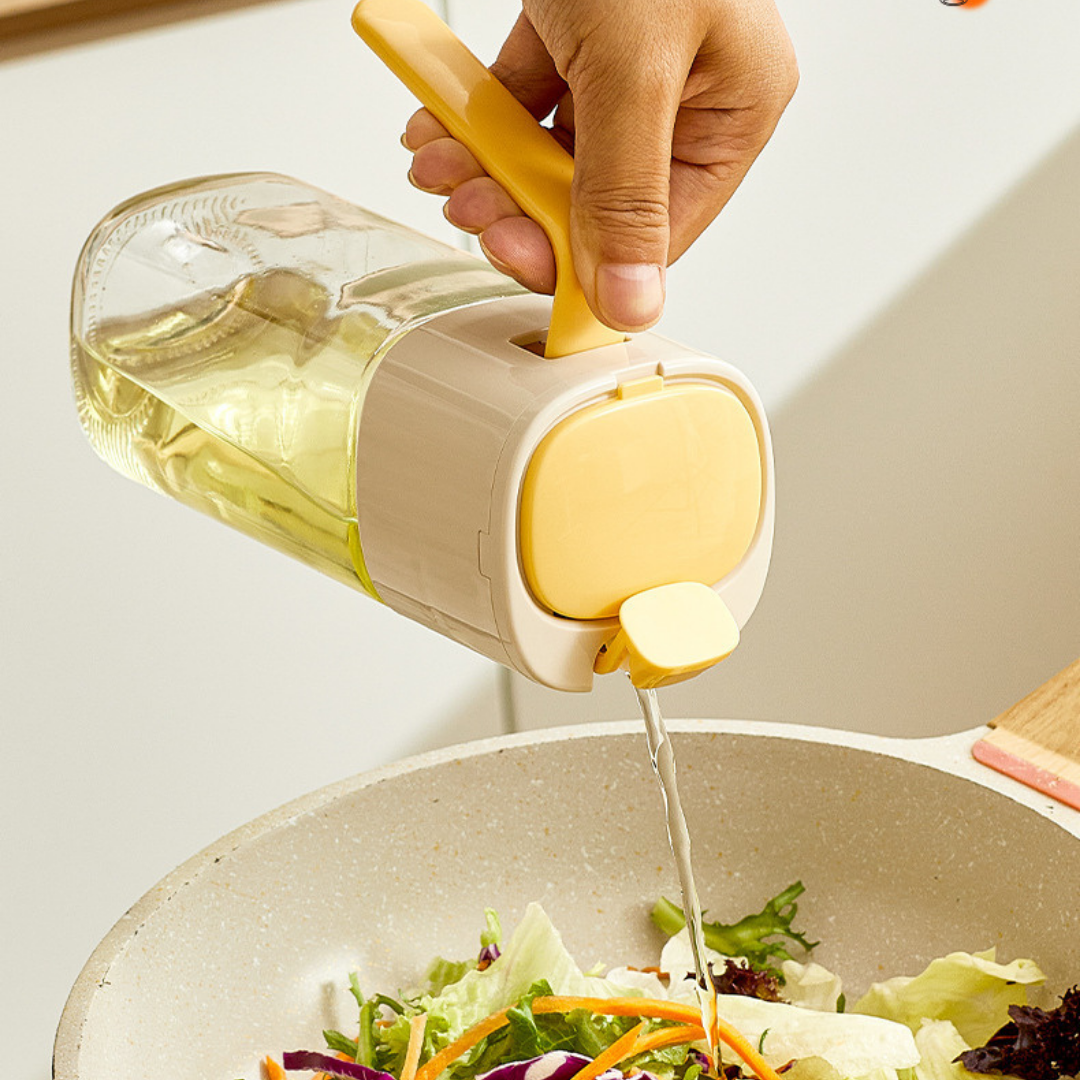 HOMERO Automatic Opening Closing Oil Dispenser Premium Glass - 500ml Design