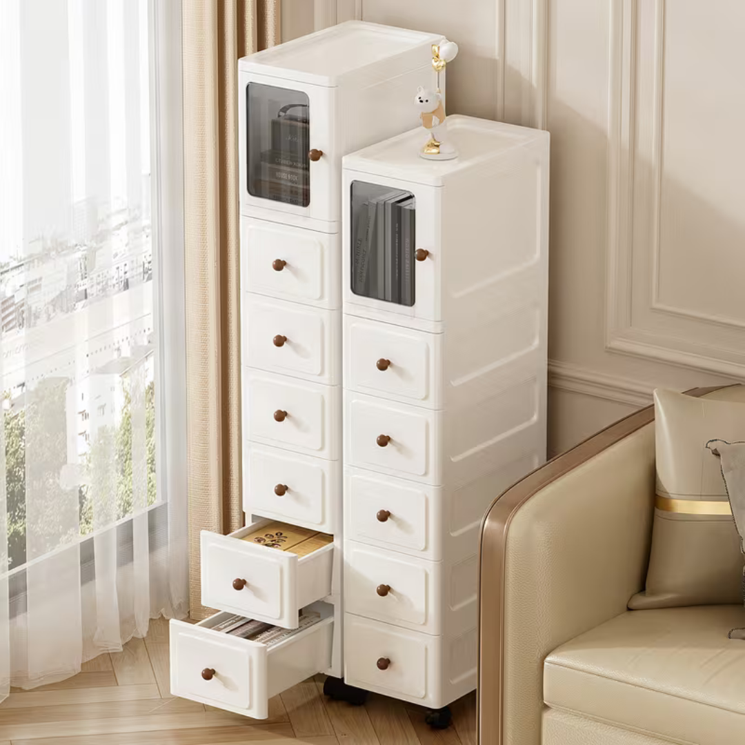Slim Gap Multilayer Drawer Storage Cabinet with Wheels