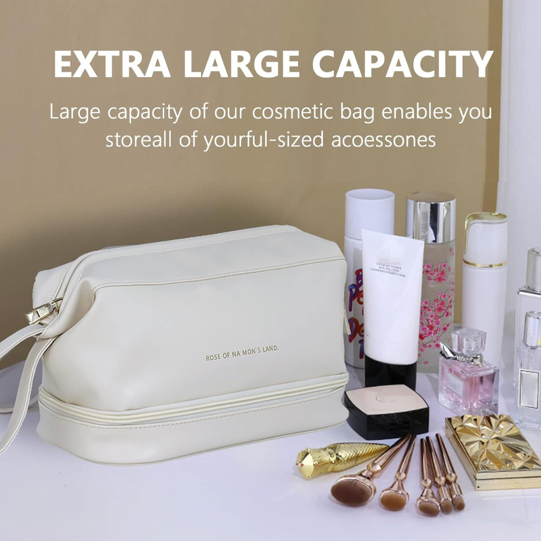 Homero Fashion Double Layer Cosmetic Storage Bag Portable Handheld Design