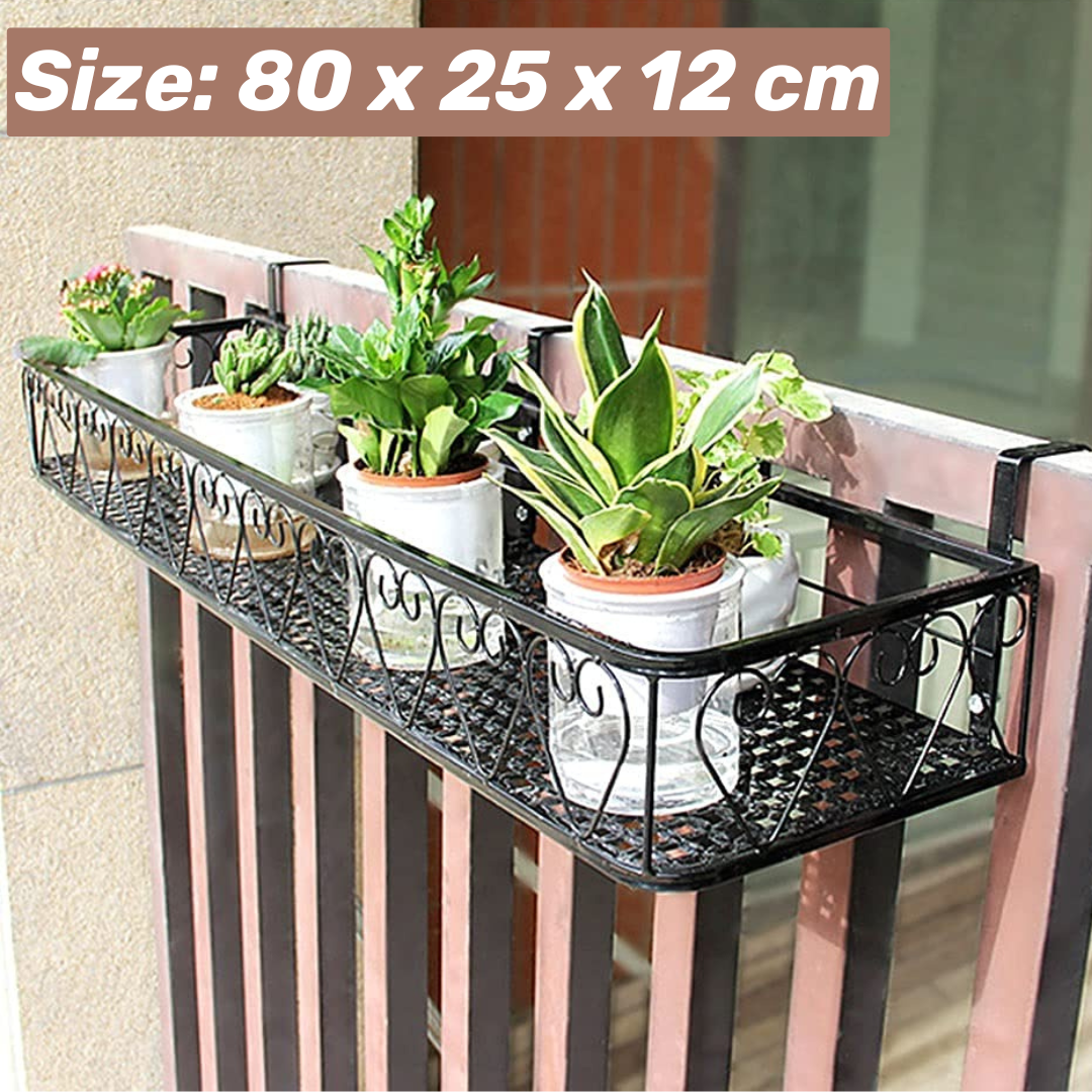 Heavy Duty Hanging Plant Shelf Decorative Railing Pot Stand