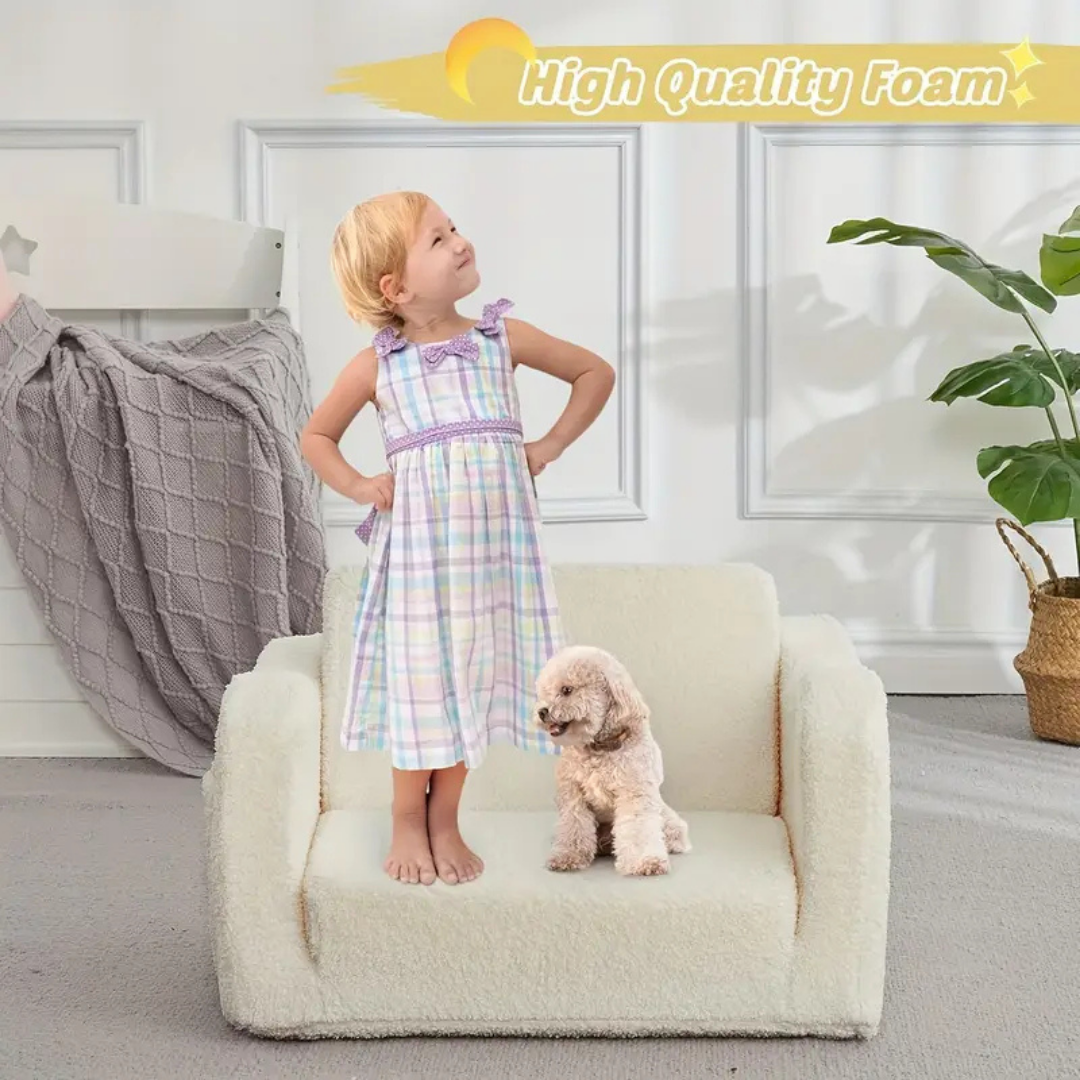 HOMERO 2-in-1 Convertible Kids Premium Foldable Toddler Chair Sofa Lounger