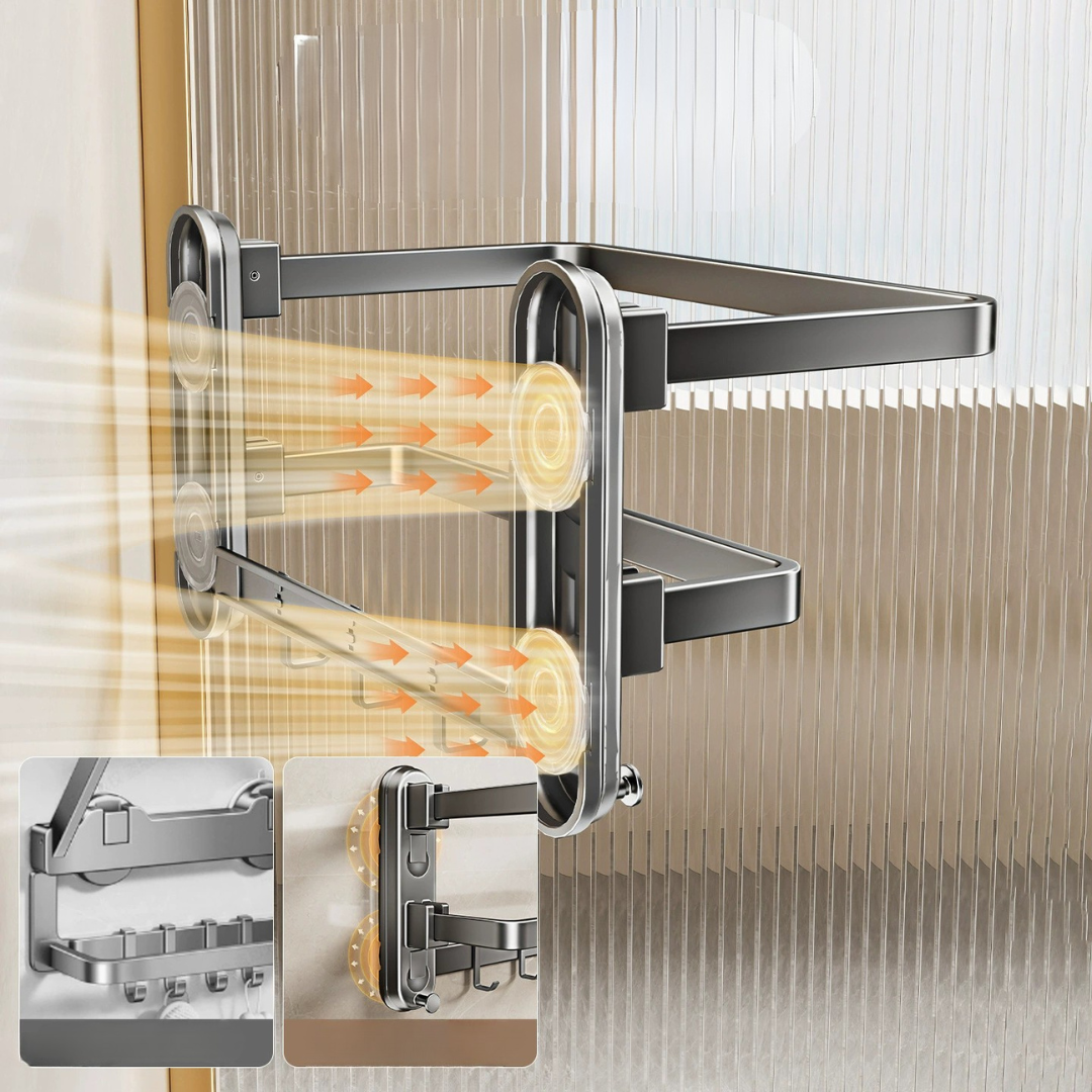 Multi-Purpose Four Suction Cup Foldable Basin Rack