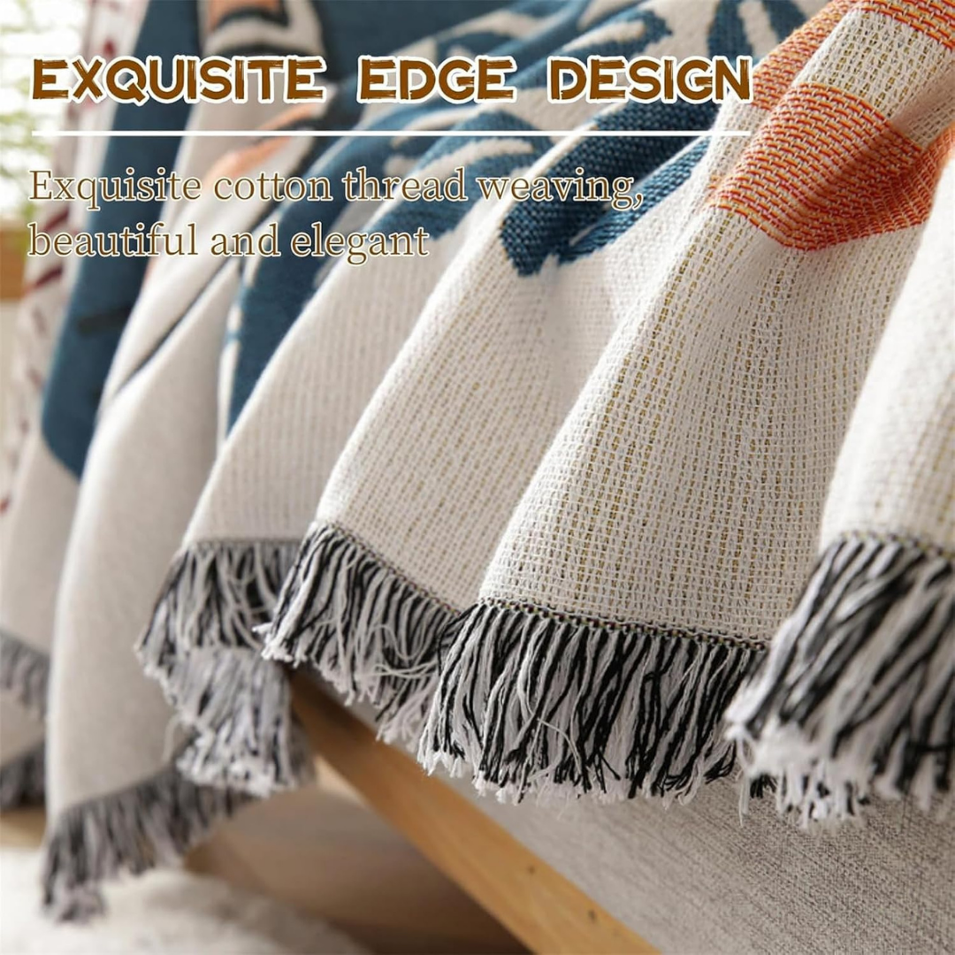 Graffiti Pattern Elegant Reversible Chenille Throw Sofa Cover