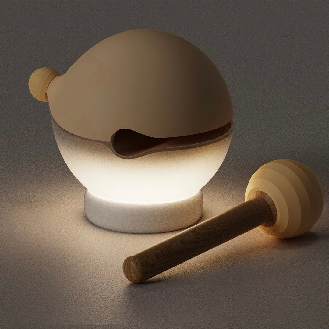 Homero Stress Reducing Wooden Fish Knock Lamp (Green)