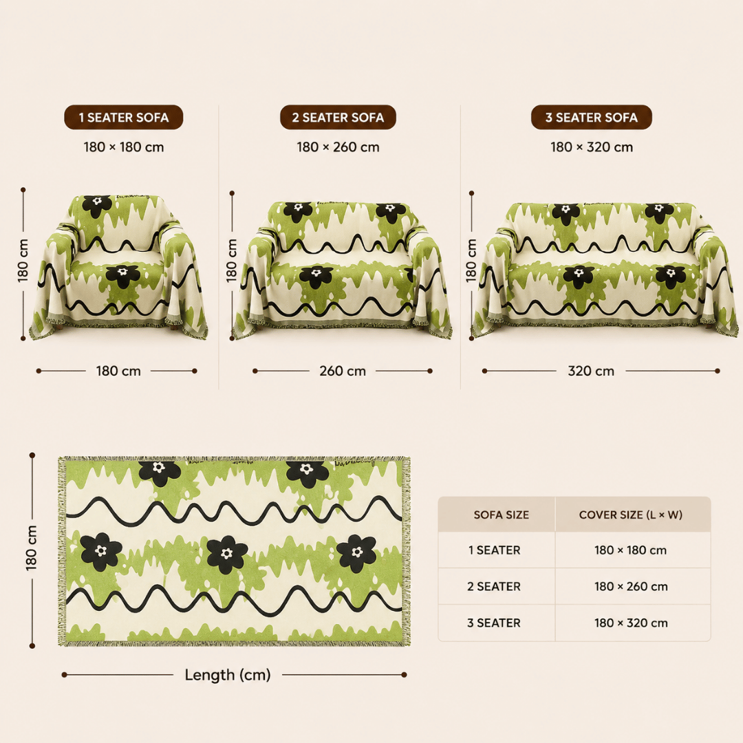 Luxury Reversible Rich Texture Wrinkle Resistant Chenille Fabric Throw Sofa Cover
