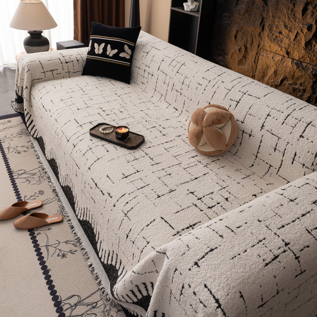 Luxury Chenille Fabric Reversible Sofa Throw Cover