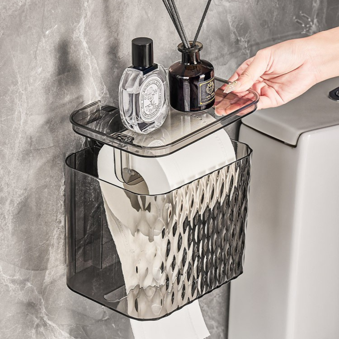 Multiuse Suction Storage Organizer and Toilet Paper Dispenser