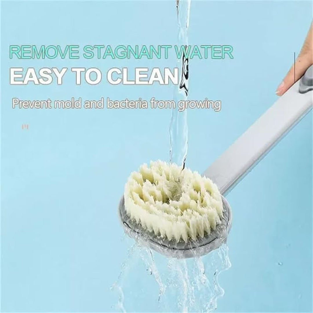 Soft Bristle Refillable Shower Bath Brush with Soap Dispenser