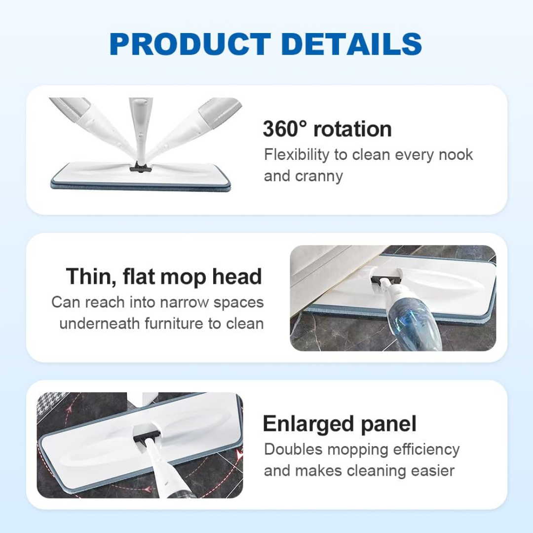 2-in-1 Wet & Dry Cleaning 360° Rotating Spray Mop
