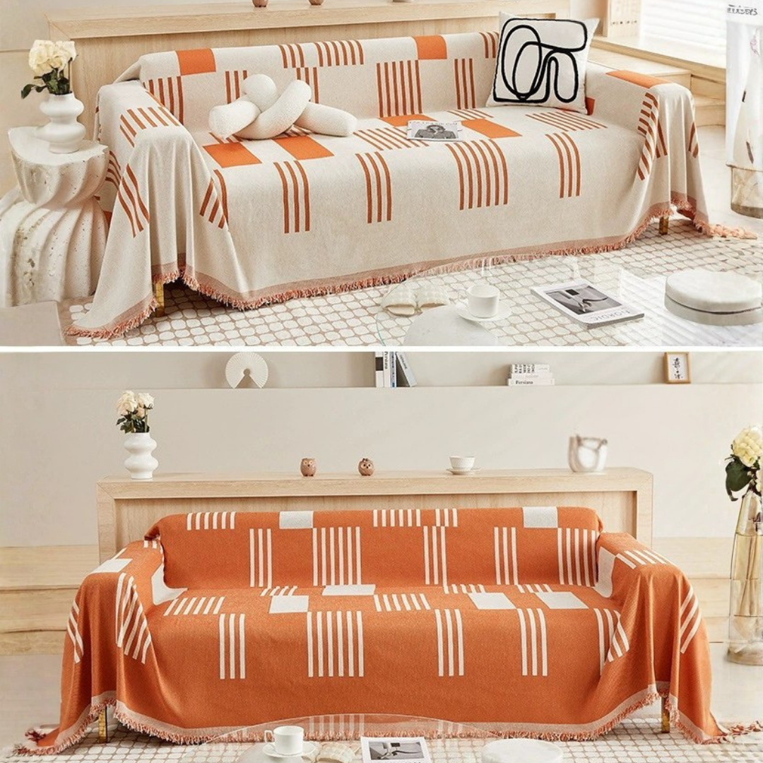 Comfort Chenille Fabric Throw Reversible Luxury Sofa Cover