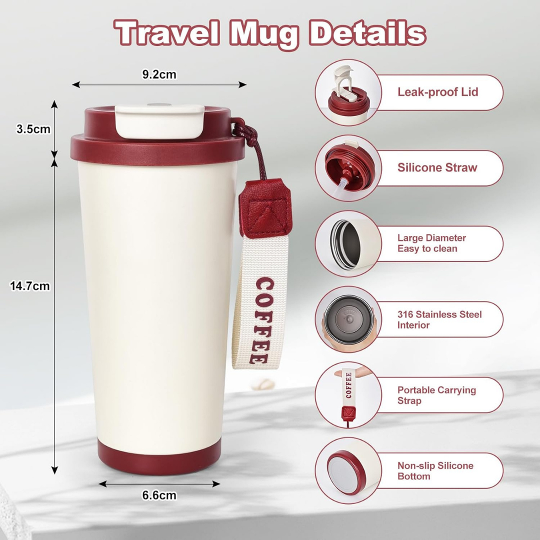 HOMERO Stylish Travel Stainless Steel Insulated Tumbler - 530ml