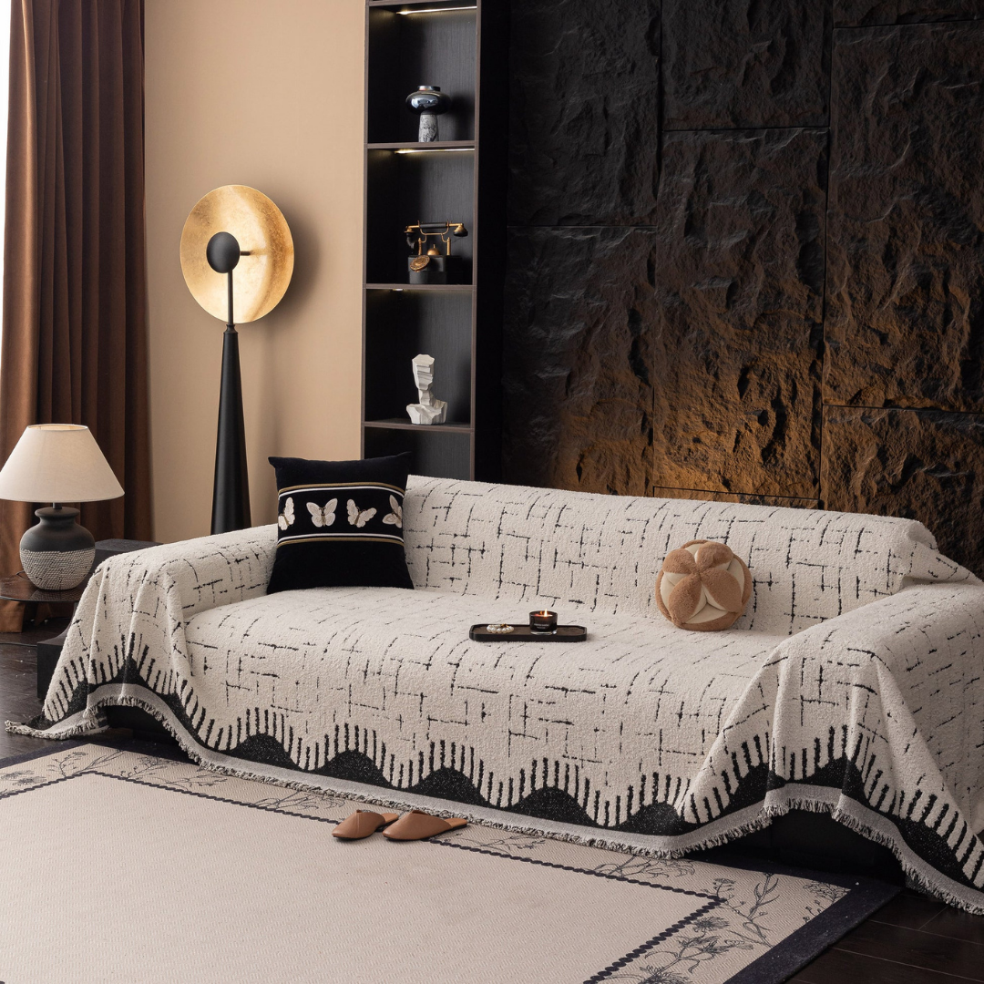 Luxury Chenille Fabric Reversible Sofa Throw Cover