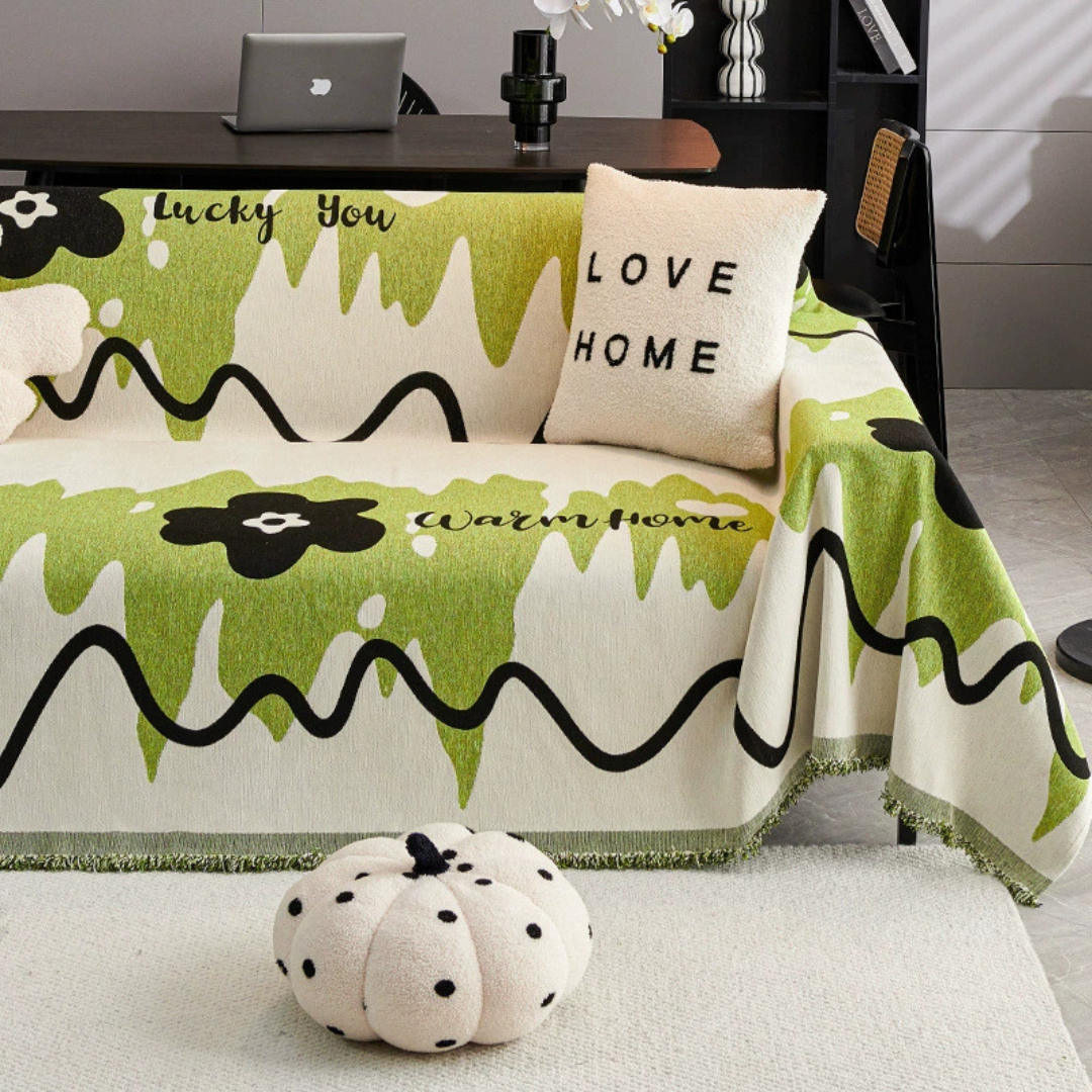 Luxury Reversible Rich Texture Wrinkle Resistant Chenille Fabric Throw Sofa Cover