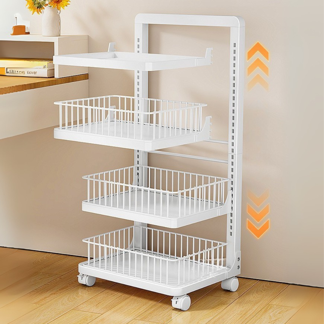 HOMERO Multi-Layer Adjustable Height Slim Storage Trolley