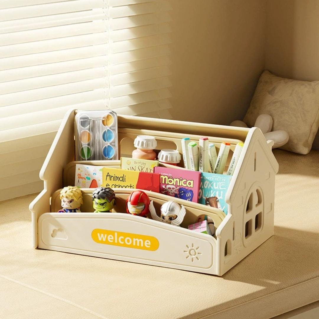 3-Layer Multi-Functional Kids Desktop Organizer with Drawing Board