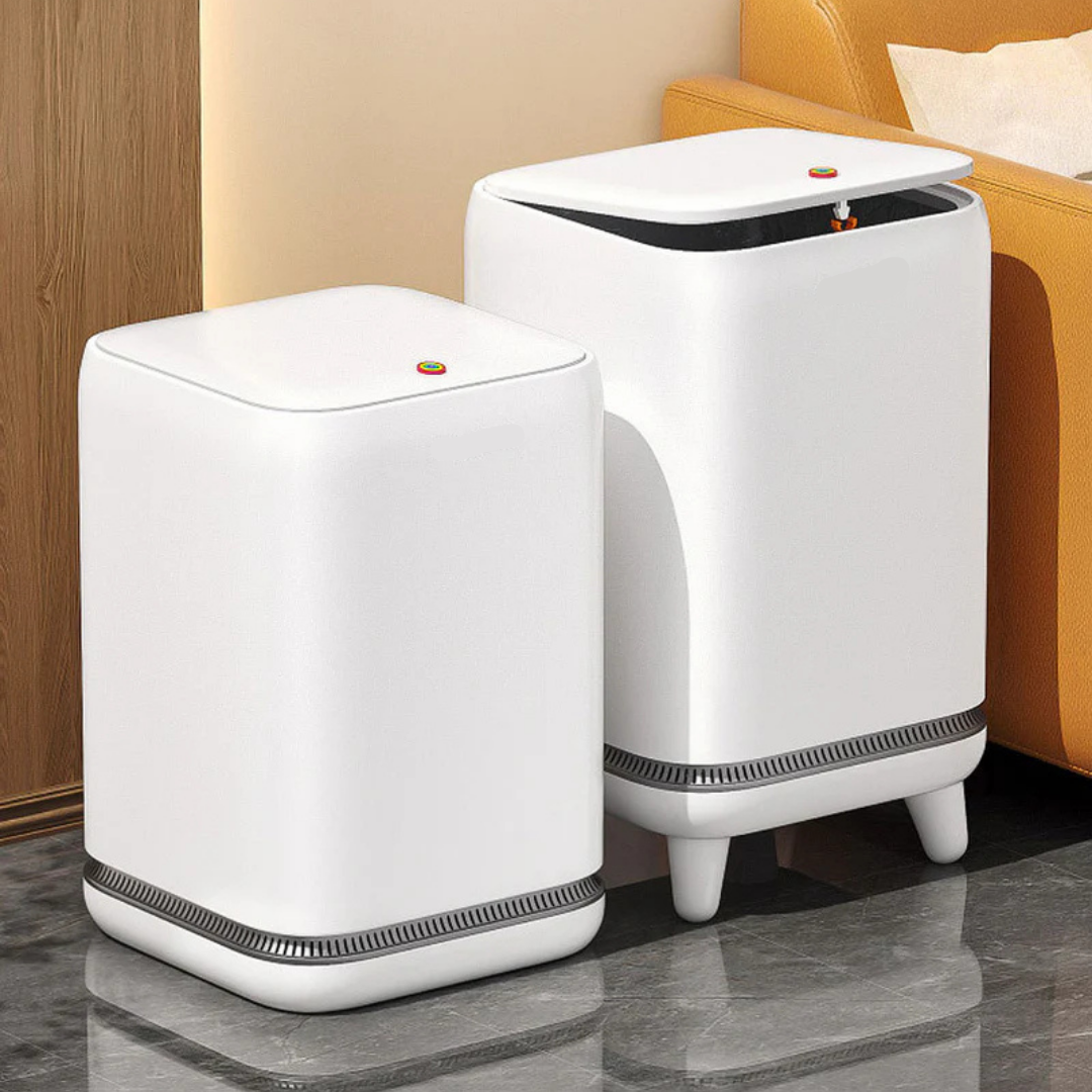 HOMERO Automatic Adsorption Slim Design Airtight Lid Dustbin with Leg 15L