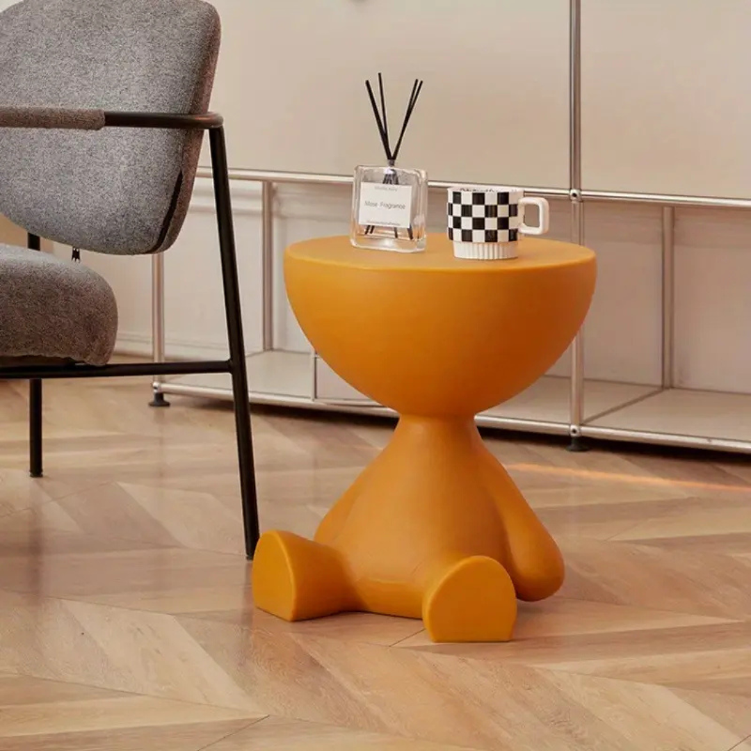 Homero Modern Round Side Table with Hidden Storage