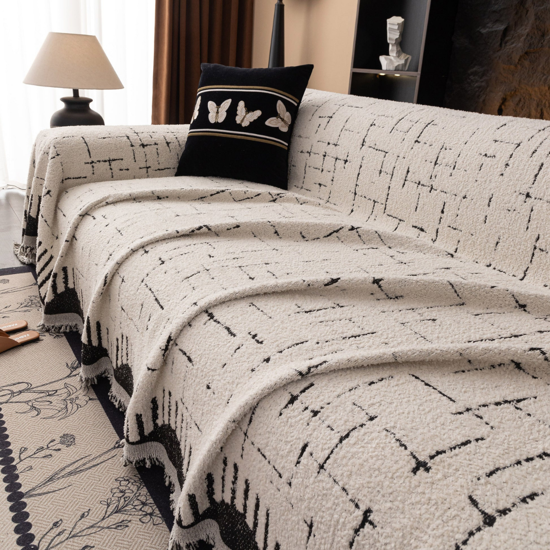 Luxury Chenille Fabric Reversible Sofa Throw Cover
