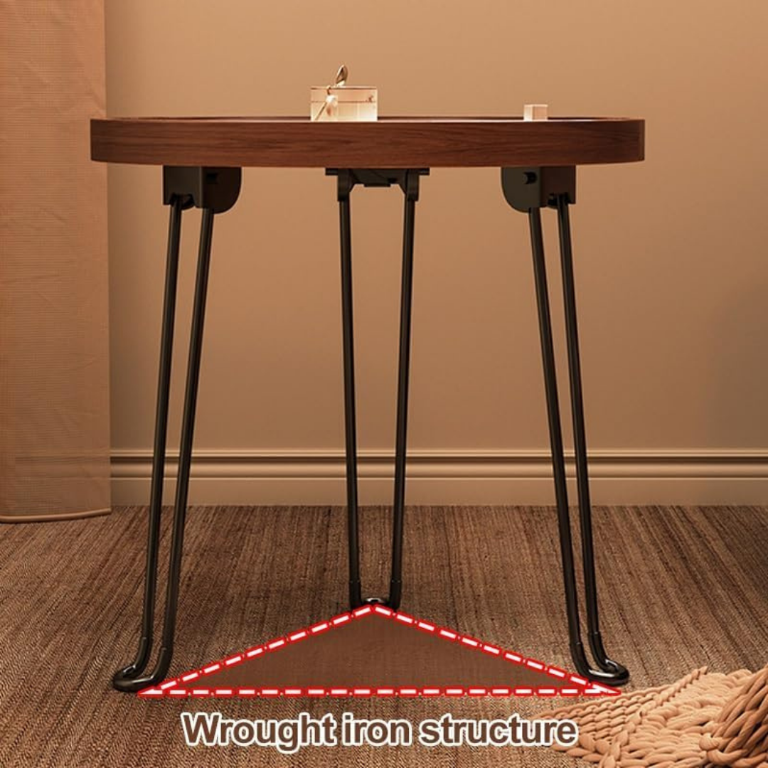 Heavy-Duty Multipurpose Foldable Metal Leg Wooden Table