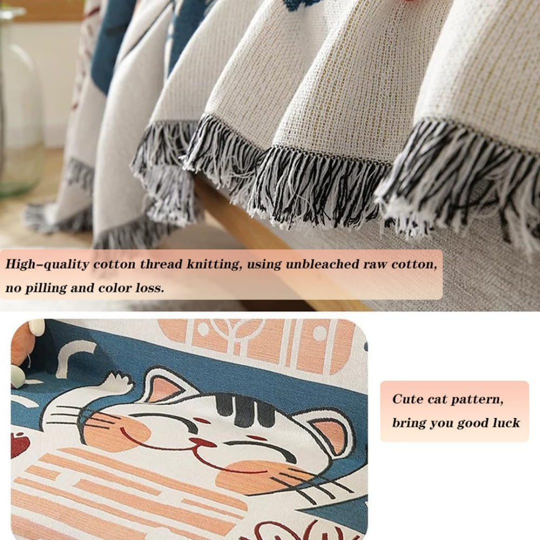 Graffiti Pattern Elegant Reversible Chenille Throw Sofa Cover