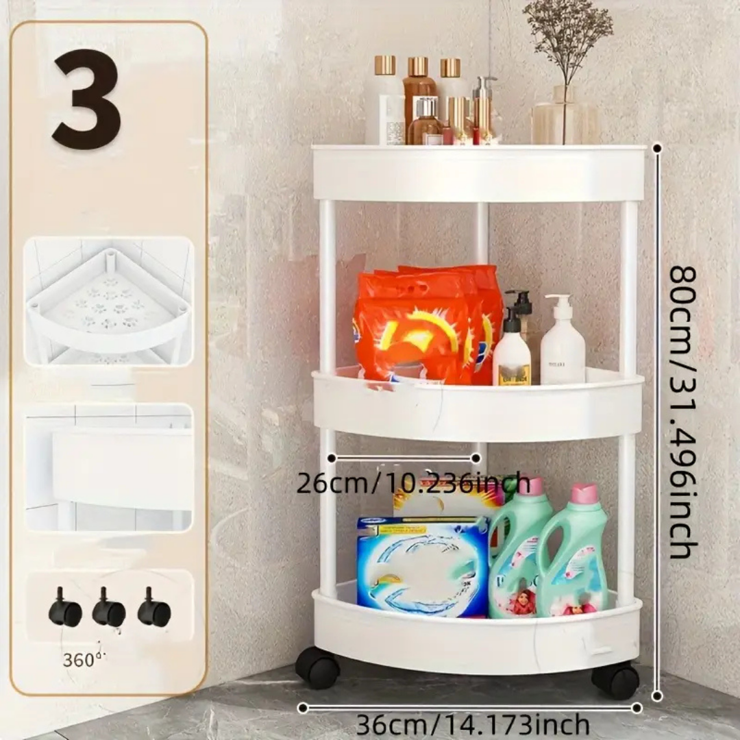 HOMERO Modern Multi-Layer Movable Corner Storage Shelf