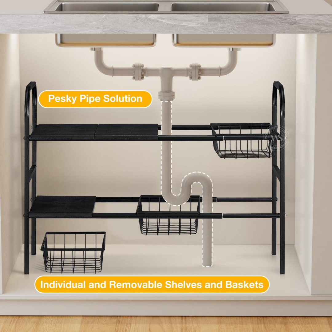 Homero 2 Layer Expandable Under Sink Storage Rack