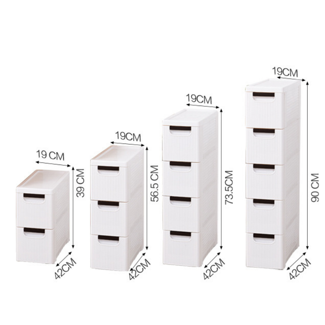 HOMERO Multipurpose Slim Drawer Storage Cabinet with Wheels