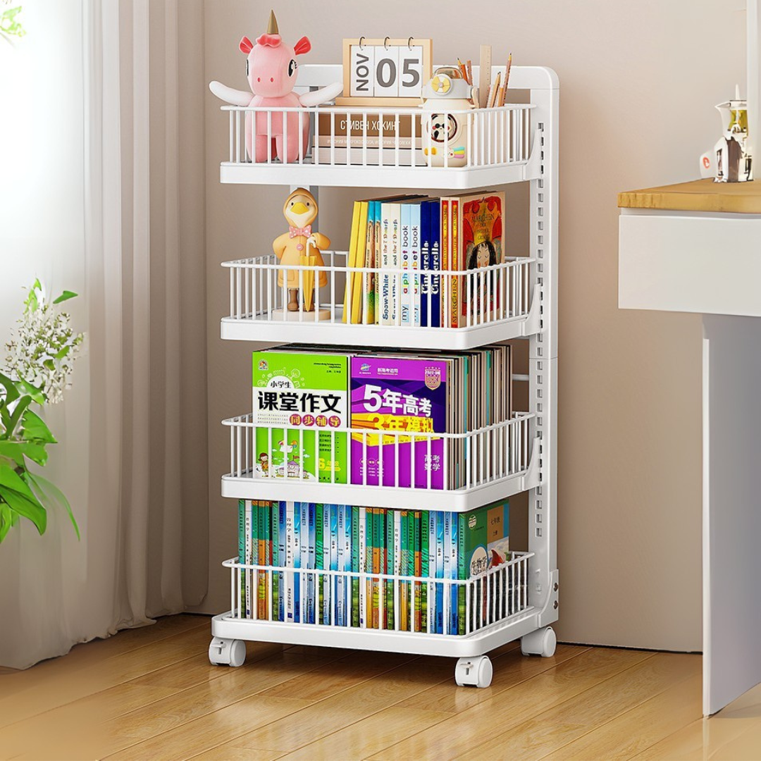 HOMERO Multi-Layer Adjustable Height Slim Storage Trolley