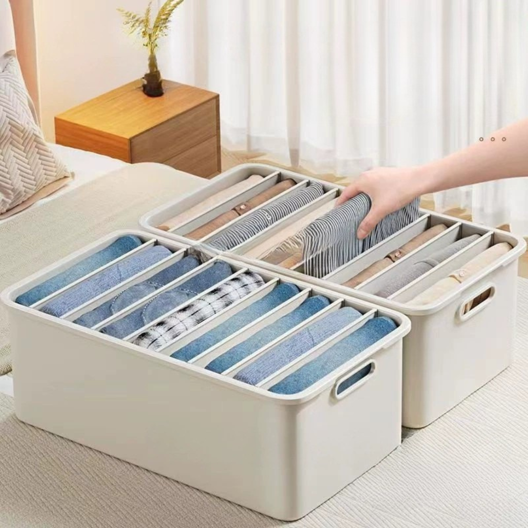 Foldable Multi Grid Clothes Drawer Organizer Storage Box