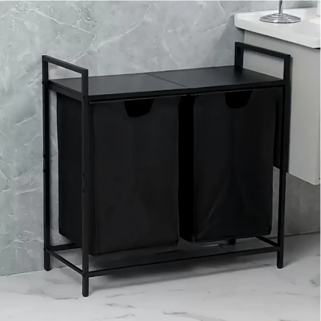 HOMERO Laundry Hamper Organizer with Shelf Dividers Removable Bags