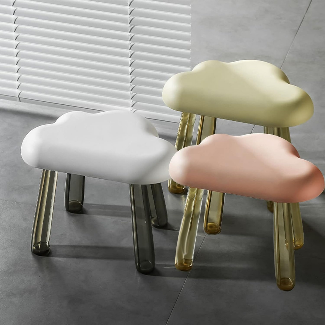 Homero Kids Cloud Shape Lightweight Transparent Leg Design Stool