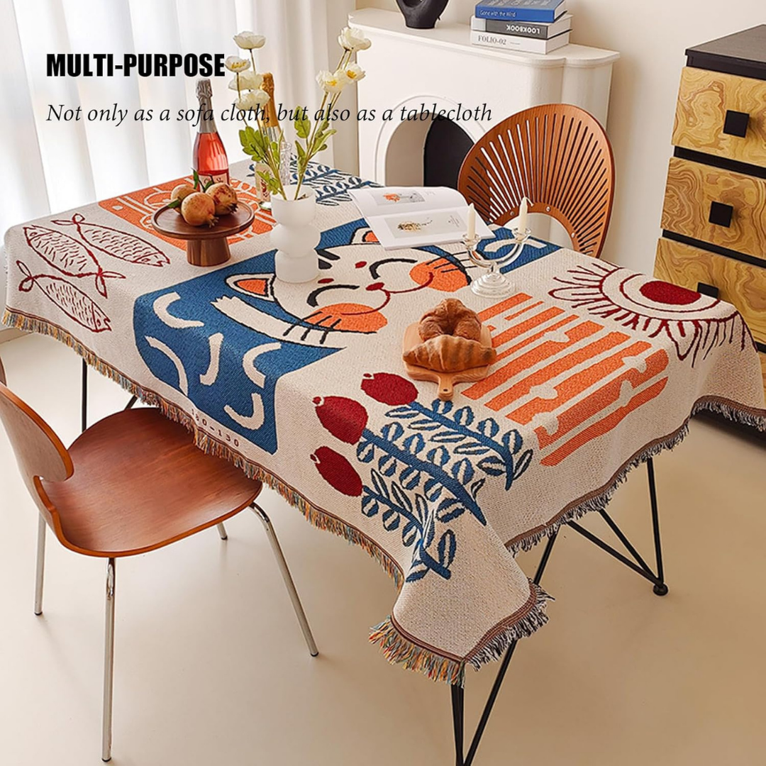 Graffiti Pattern Elegant Reversible Chenille Throw Sofa Cover