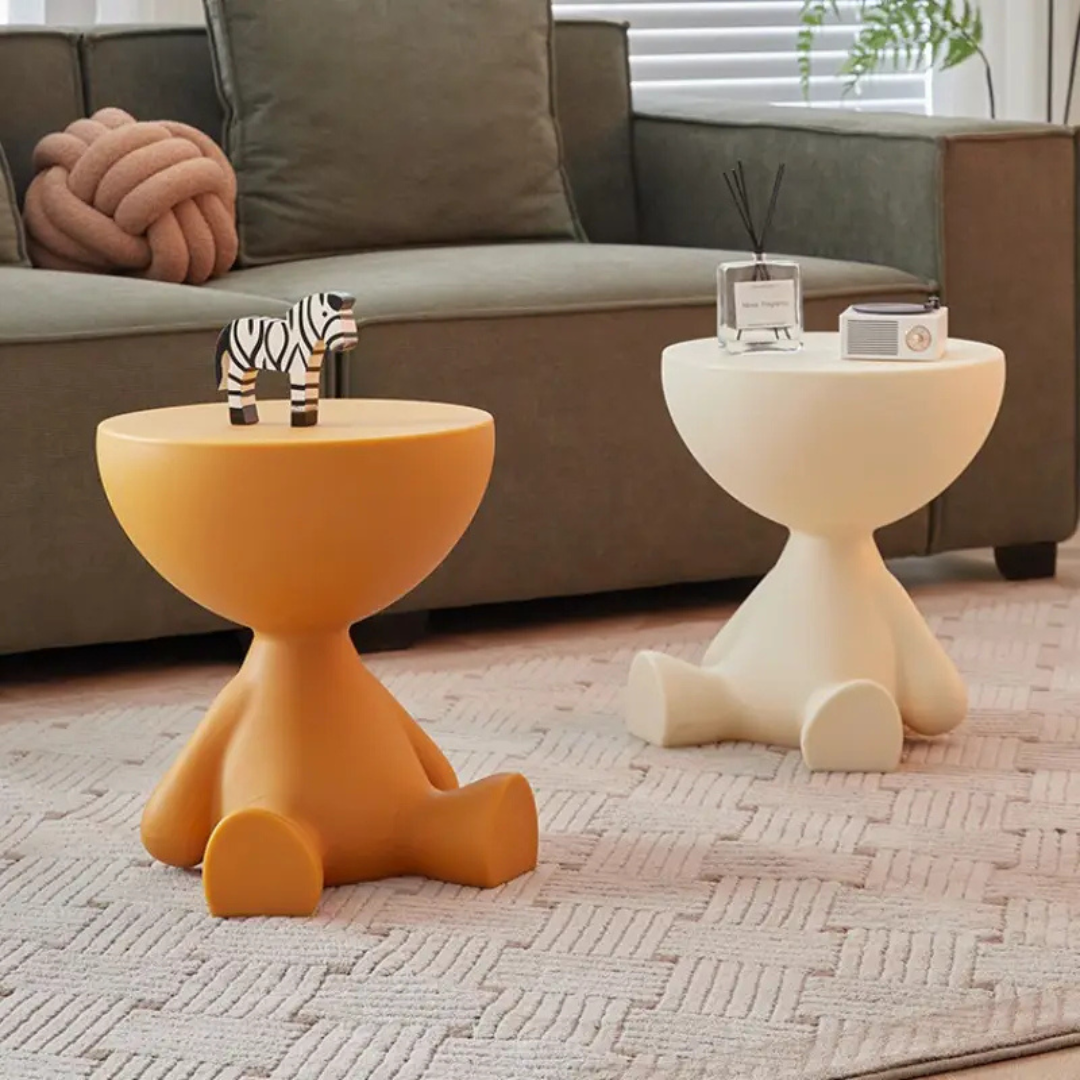 Homero Modern Round Side Table with Hidden Storage