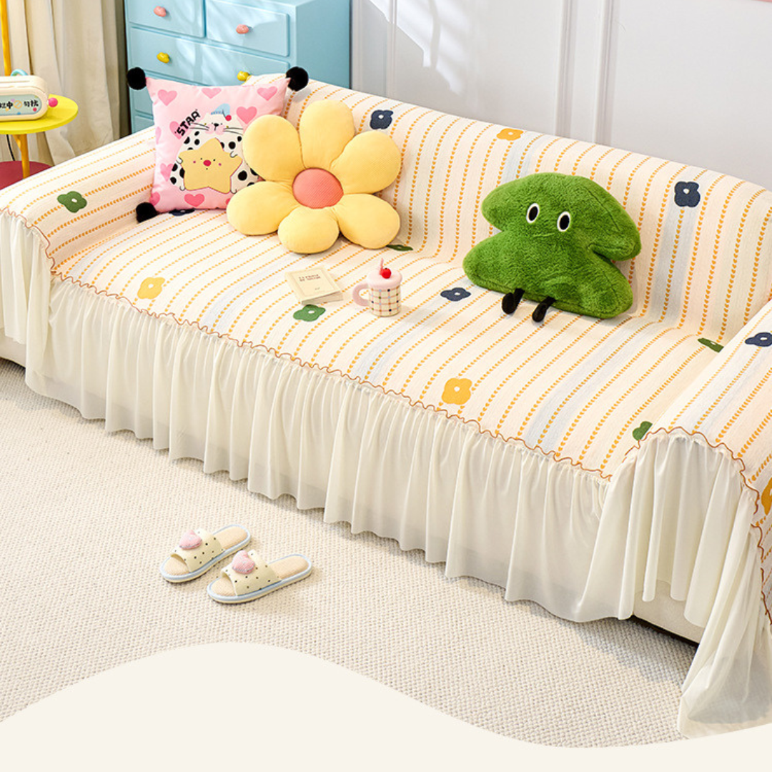 Premium Chenille Floral Anti Slip Soft Sofa Cover
