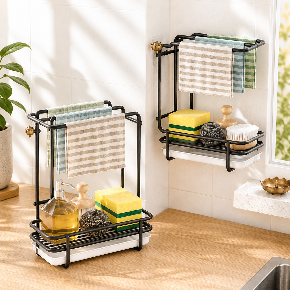 Homero Carbon Steel Kitchen Draining Rack Organizer