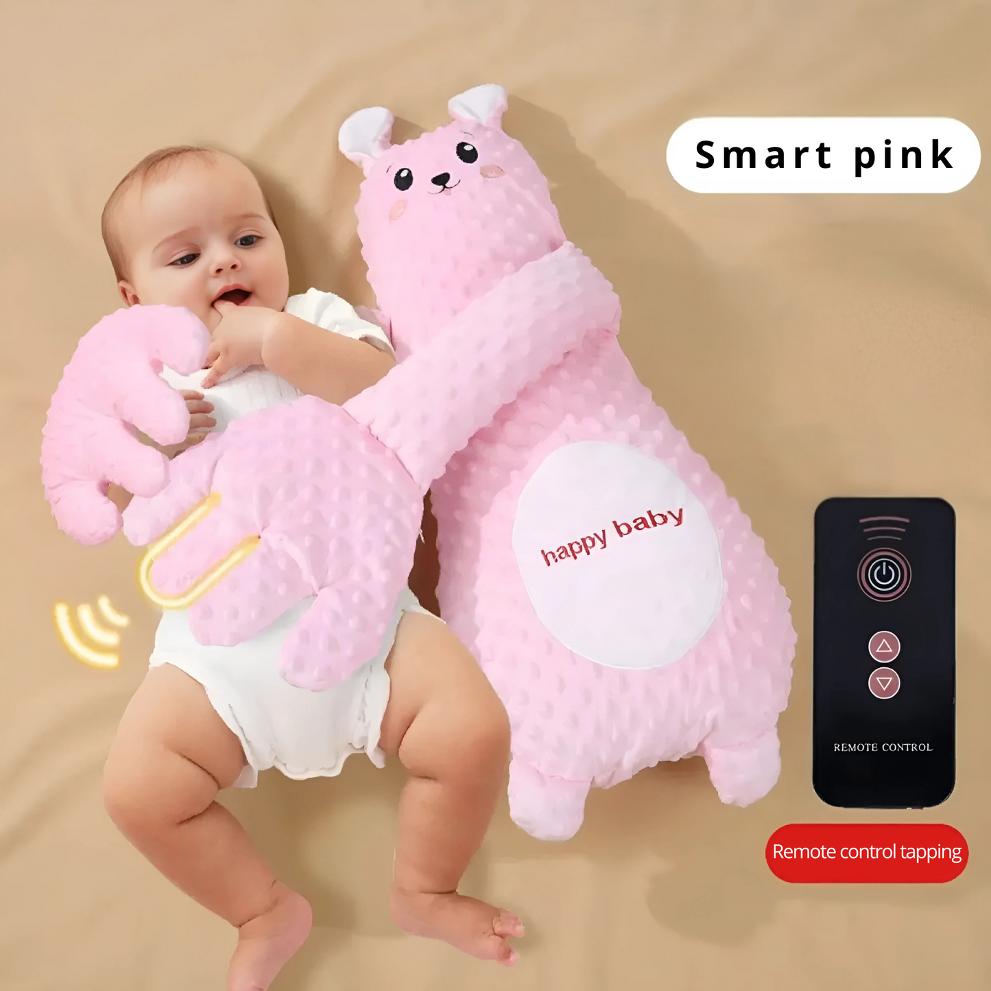 HOMERO Baby Soothing Palm Hug Plush Toy with Remote Patting System