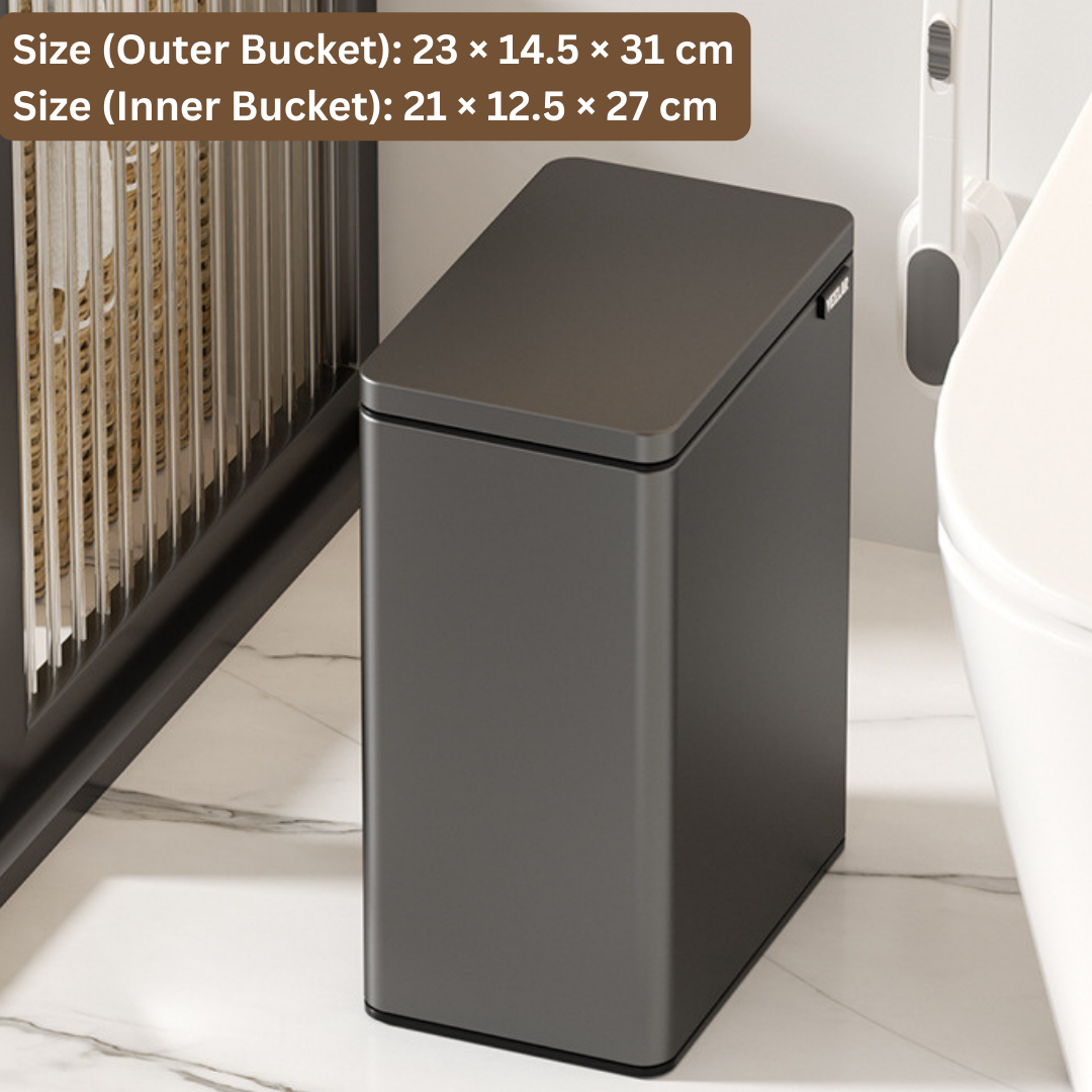 HOMERO Slim One-Press Lid System Dual Bucket Dustbin - 7L Size