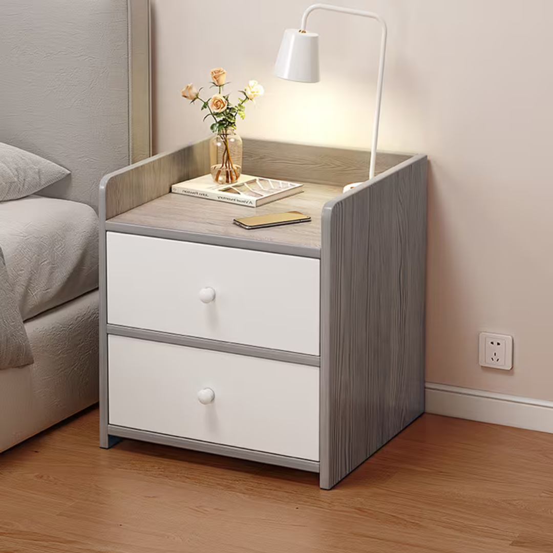 Modern Bedside Table with 2 Storage Drawers