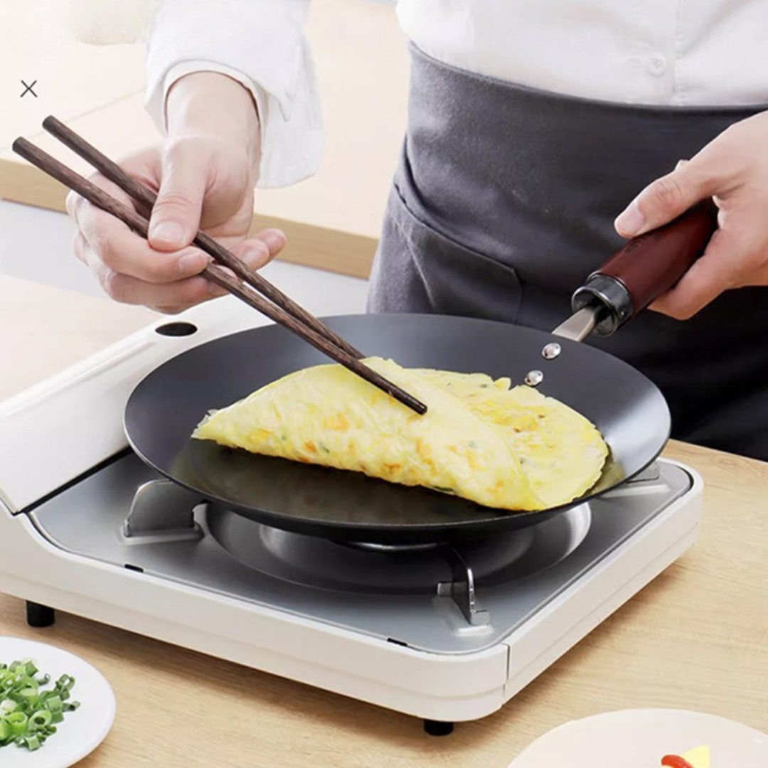 Homero High Purity Iron Multi-Purpose Pan Flat Open Design 26CM Diameter