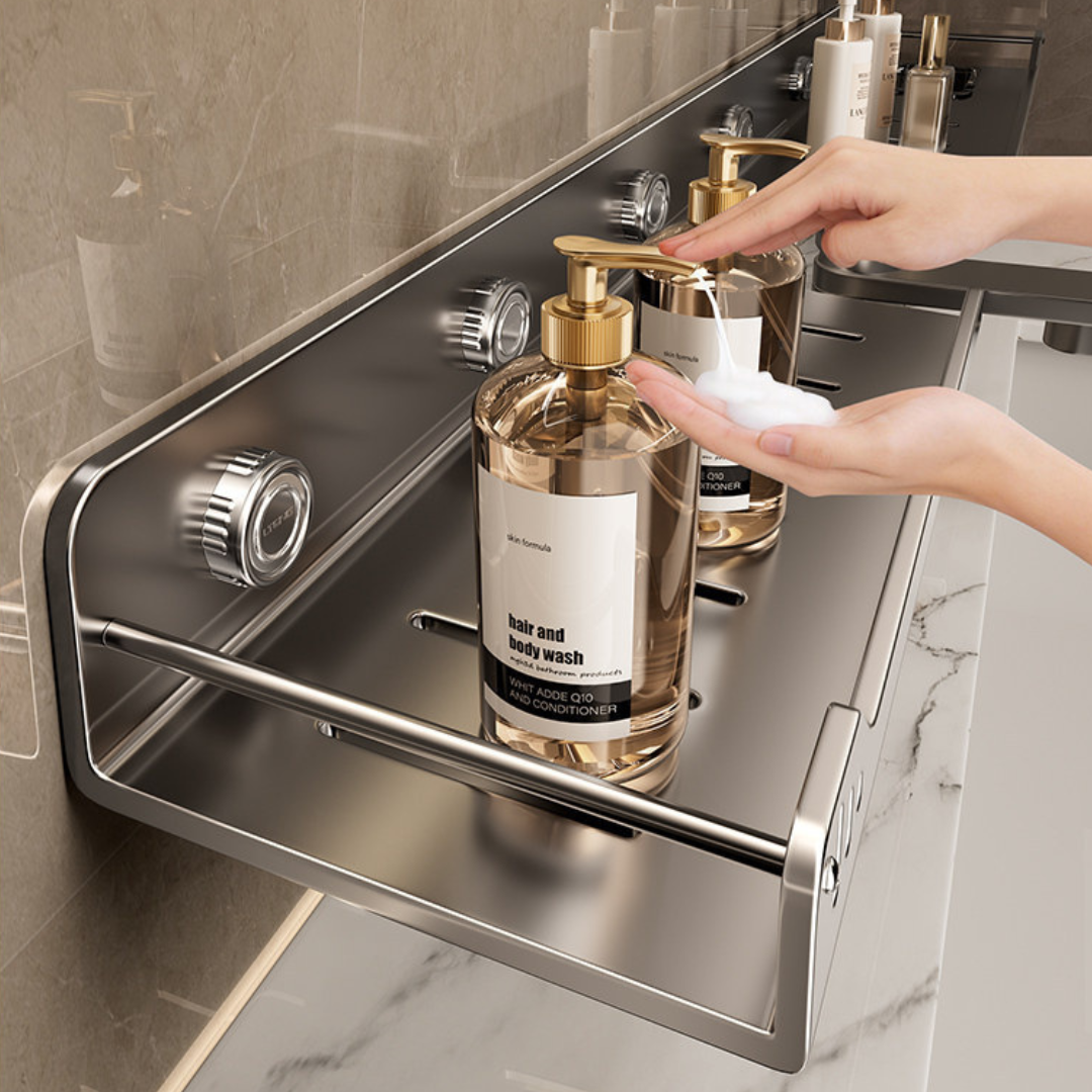 Multipurpose Suction Cup Shelf Drainage Storage Rack