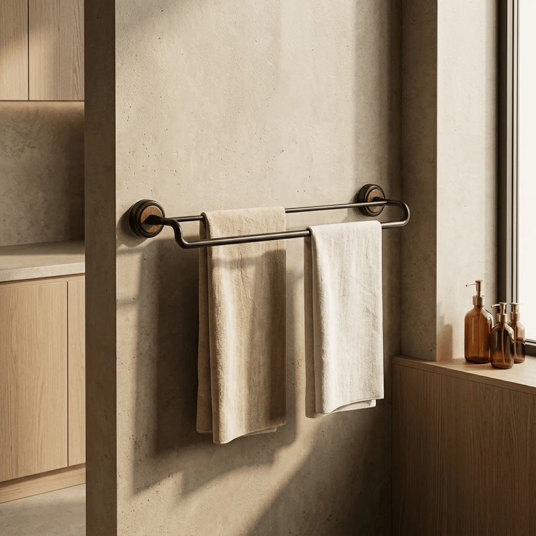 Premium Stainless Steel Suction Cup Double Rail Towel Rack
