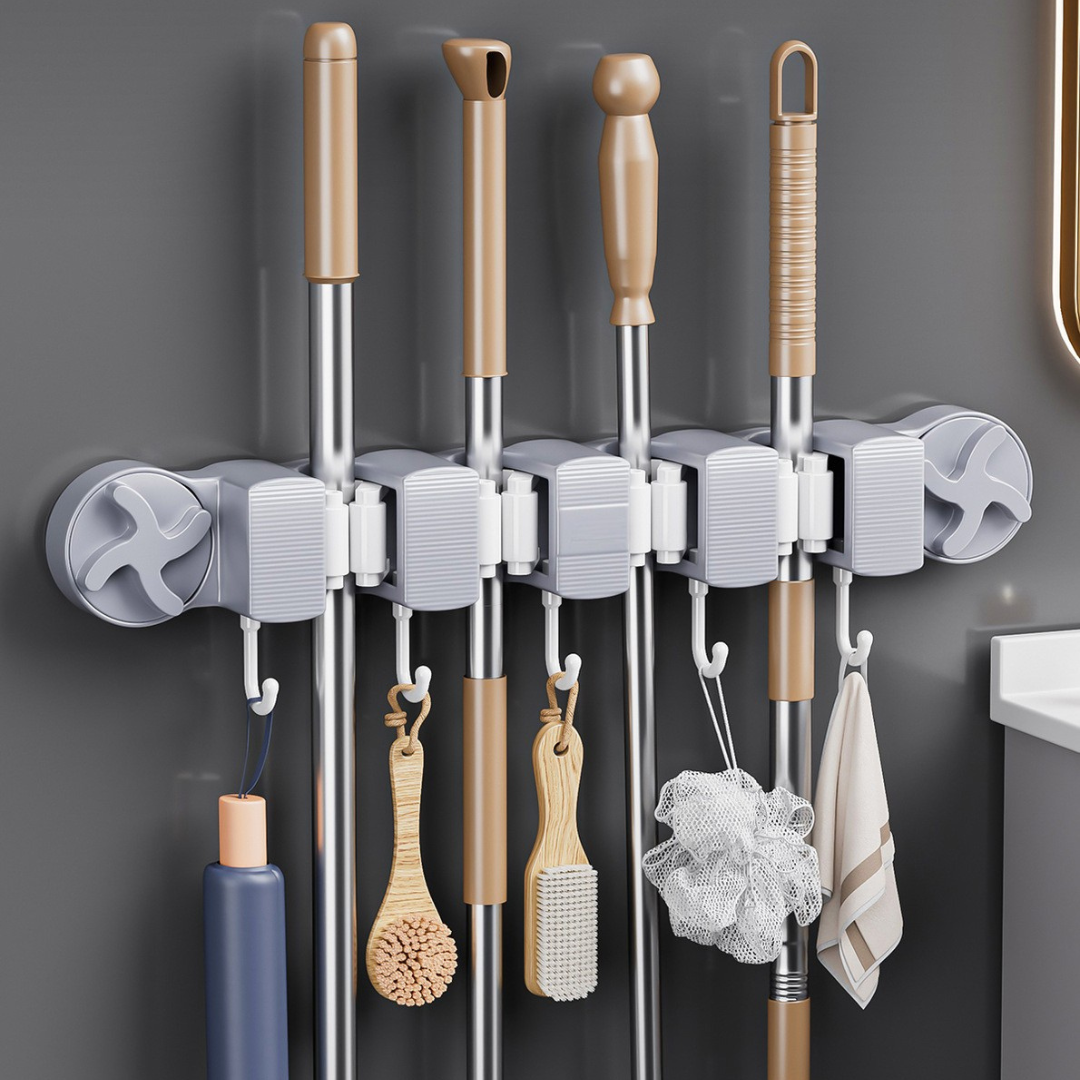 Heavy Duty Suction Cup Mop and Broom Holder